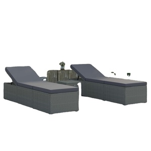 Lits de soleil modernes en poly rotin meubles d'extérieur chaise longue extérieure loisirs Tube en aluminium extérieur 1.2mm rotin/osier - Product Image 5