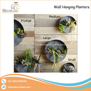 Jardinières murales rondes fabriquées à la main avec pot demi-rond en métal zinc effet patiné au prix de gros - Product Image 5