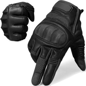 Guantes de cuero personalizados para motocicleta, de alta calidad, con protección de plástico moldeado duro para manos, para motoristas - Product Image 1