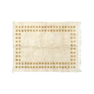 Albertina Luxury Marocain Boho 3D Tapis technique jacquard en laine nouée à la main Noir Beige Coton pour le salon et la salle de bain - Product Image 6