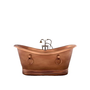 Baignoire sur pied en cuivre massif, Double pantoufle rouleau, baignoire style Antique - Product Image 3