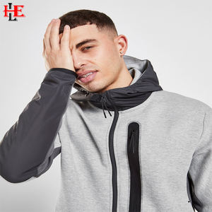 Sudaderas lisas personalizadas de alta calidad de tela de hombre bordada con cremallera clásica de manga larga con capucha de diseñador de talla grande para invierno - Product Image 5