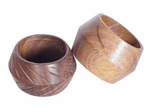 Porte-serviettes de TABLE en bois de noyer noir, anneau de chiffon pour RESTAURANT - Product Image 3