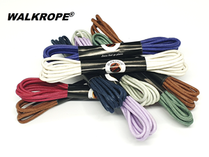 2.5mm ciré revêtement coton lacets forme ronde couleurs personnalisées embouts en plastique élégant Sport Premium paire lacets - Product Image 2