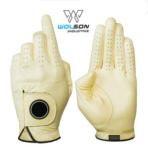 Gants de golf tous temps personnalisés en cuir Cabretta Guantes De Golf OEM Logo personnalisé Gants de golf à main en cuir Cabretta souple unisexe. - Product Image 1