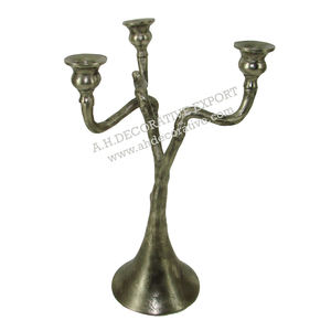 Candélabres en métal de haute qualité pour centres de table de mariage prix de gros nouveau candélabre fait main au sol en argent 5 bras - Product Image 5