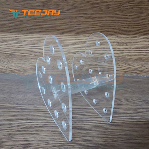 New Heart Shape Transparent <b>Acrylic</b> Tweezer Display Stand for 12 Eyelash Eye Brow Tweezers and <b>Mirror</b> - Product Image 3