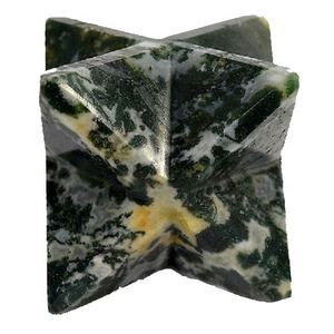 Cristal de alta calidad merkaba estrella piedra musgo natural ágata merkaba estrella 8 puntos Reiki curación piedra preciosa cristal mayorista - Product Image 6