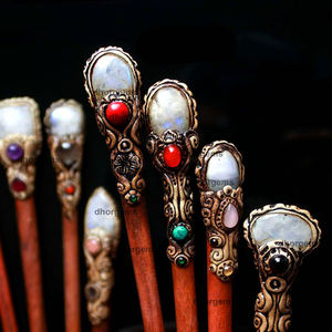 Bâton à paillettes pour clips de cheveux, baguettes en argile polymère, cuillère en cristal, mélange des perles en cristal améthyste, bâton japonais - Product Image 5