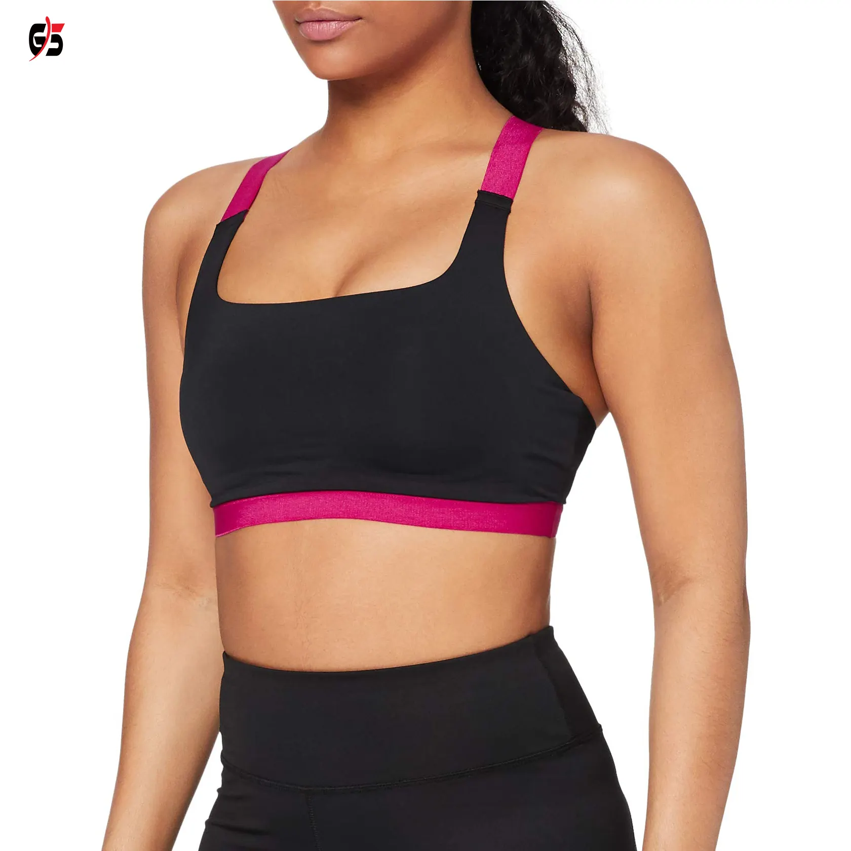 New Stylish Sports Bra Women's Active Wear High Quality OEM Product 100% Polyester Spandex Nylon Fabric Customized Brand Logo