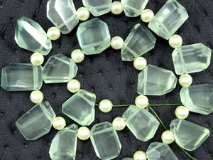 Perles de pépites à facettes en pierre de préhnite naturelle, fabricant en gros, véritable, haute qualité, 21 pièces, 2020 - Product Image 2