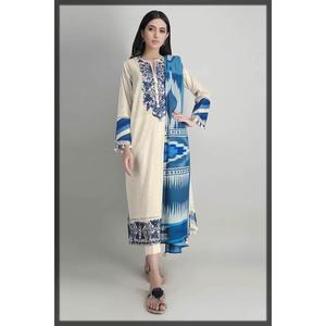 Robe pour femme de couleur orange, en tissu de coton, incroyable, très vendue, costume pakistanais pour femmes, vêtements d'été et d'hiver indiens - Product Image 4