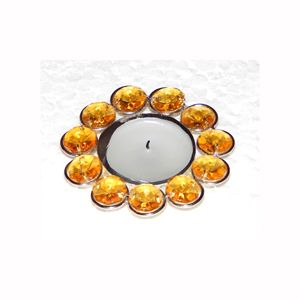 Fait à la main de luxe or cristal fer Mini bougeoirs en métal chauffe-plat bougeoirs pour mariage pendaison de crémaillère - Product Image 1