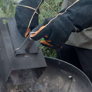 ถุงมือเชื่อมอุตสาหกรรมหนังวัวแยกชายหญิงถุงมือเชื่อมแบบยาว - Product Image 4