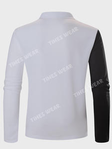 Polo de manga larga de dos tonos para hombre, camisa de alta calidad - Product Image 5