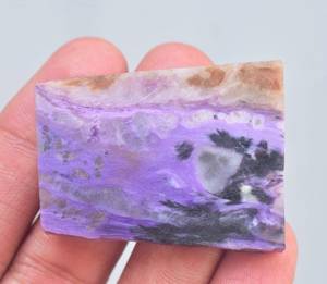 Charoite Slice/พลอย Charoite สีม่วงแบบรัสเซีย,ขายส่งสีม่วงแบบหยาบ - Product Image 3