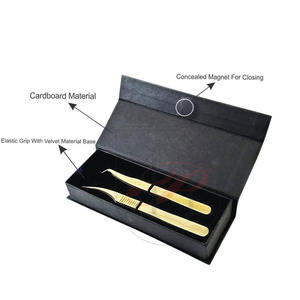 HEAVY DUTY STAINLESS STEEL EYELASH EXTENSION NEW <b>CARDBOARD</b> <b>BOX</b> <b>PACKING</b> <b>for</b> TWEEZERS PRIVATE LABEL - Product Image 1