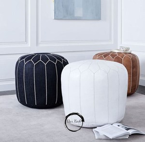 <b>Pouf</b> Leather <b>Pouf</b> Ottoman Pouffe - Product Image 1