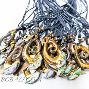 String Necklaces Pendant Resin with Abalone Seashells Unique Design 100 Pieces Free Shipping by Airfreight Door to Door Service