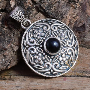 จี้เงินสเตอร์ลิง925พร้อมจี้พลอยโอนิกซ์สีดำธรรมชาติอันงดงามของขวัญแต่งงานสำหรับซัพพลายเออร์ขายส่ง - Product Image 3