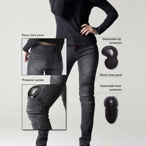 Damas moto pantalones vaqueros - Product Image 1