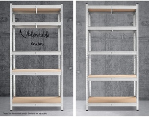 <span class=keywords><strong>Scaffali</strong></span> Metallici a 5 Ripiani Senza Bulloni per Magazzino Leggero, Scaffalature per Forniture da <span class=keywords><strong>Ufficio</strong></span> - Product Image 5