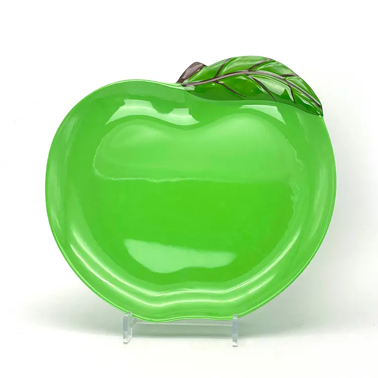 Apple ShapeCreative Piring Makan Malam, Dekorasi Makanan Penutup Melamin Datar Makanan Buah Nampan Makanan Ringan