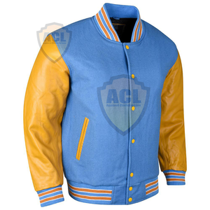 Chaquetas universitarias Letterman de alta calidad, cuerpo de lana, Mangas de cuero genuino, ropa de invierno, chaqueta elegante para hombre - Product Image 6