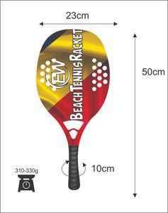 Raquettes de beach tennis et de padel sur mesure, poignée en fibre de carbone, poids 310-330g, longueur 50cm, logos personnalisés, combinaisons de couleurs - Product Image 3