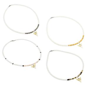 सफेद क्लैम शेल हार के साथ सफेद क्लैम शेल हार संयोजन कृत्रिम दांत के साथ - Product Image 1