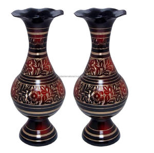 Manufacturer of Brass Metal <b>Flower</b> <b>Vases</b> for Home Decoration Indian Hand Craved <b>Flower</b> Pot Metal <b>Flower</b> Pot With <b>Black</b> Antique - Product Image 6