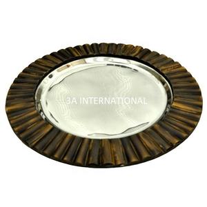 Assiette de service plaquée or de luxe pour hôtels et traiteurs, équipement de restauration, utilisation en forme ronde, décorative pour mariage - Product Image 4