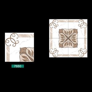 Baldosas decorativas de porcelana pulida de diseño real de color café y blanco 40x40cm - Product Image 4