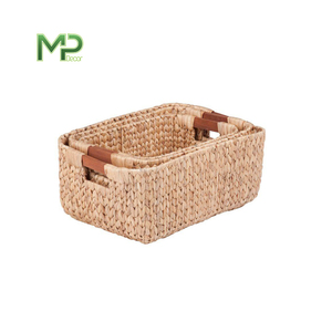 Venta al por mayor 100% cestas de almacenamiento de jacinto de agua hechas a mano color personalizado decoración del hogar sostenible artesanías hechas a mano - Product Image 4