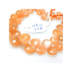 Cuentas de Briolette de piedra lunar Rondell de melocotón de calidad superior 10-12MM 8 tamaños para la fabricación de joyas - Product Image 1