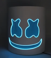 Masque DJ Marshmallow, accessoires de concert, accessoires pour fans de musique Future Bass, accessoires de bars, masque d'Halloween effrayant, casque Marshmallow