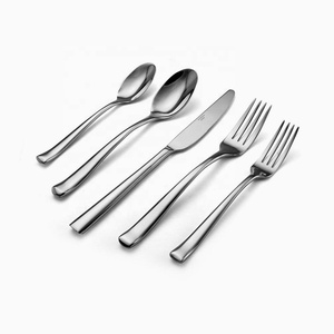 Nouveau modèle Ensemble de couverts en acier inoxydable plaqué rectangulaire bord rond Poignée de designer Ensemble de couverts à poignée rectangulaire - Product Image 3