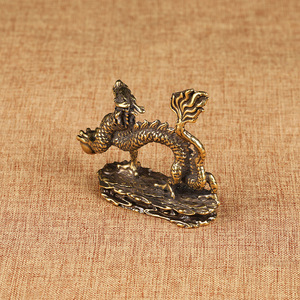 CA 726มังกรจีนมินิทองแดงบริสุทธิ์รูปมังกรรูป<span class=keywords><strong>แบบ</strong></span>การ<span class=keywords><strong>เขียน</strong></span>ไม้บรรทัดความดันทองสัมฤทธิ์เครื่องประดับ - Product Image 3