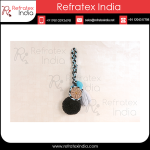 Borla de yute de poliéster, pompón decorativo hecho a mano para joyería de la India - Product Image 4