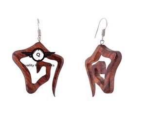Pendientes colgantes de madera a la moda para mujer, artesanías de alta calidad de la India, accesorios de joyería para mujeres y niñas - Product Image 3