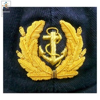 Toptan Ayarlanabilir Deniz Kaptanı Masası Subay Şapkası Özel Tel İşlemeli Logo 6 Panel Kamuflaj Beyzbol Şapkası