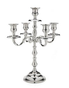 Candelabro de plata con bollo de cristal, hecho en la India - Product Image 1