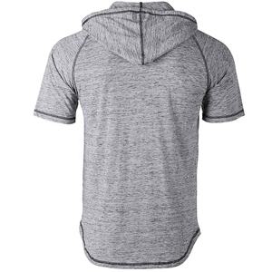 Top básico de manga corta para hombre, sudaderas con capucha de verano, jersey liso, camiseta con capucha, pantalones de chándal ajustados, patrón, ropa básica al por mayor - Product Image 2