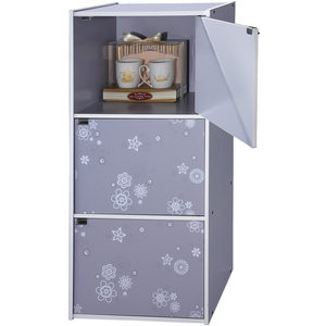 Living room 3-Tier Cabinet with 3-Door in Flower Pattern - Product Image 5