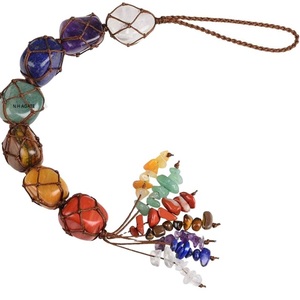 Natural High Quality Crystal Stone <b>Car</b> Pendant 7 Chakra Tumbled Bracelet Tassel Hanging Ornament - Product Image 4