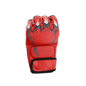 ถุงมือฝึกซ้อม MMA หนังพรีเมียม แบบครึ่งนิ้ว ปิดด้วยเวลโคร สีขาว สำหรับนักสู้ MMA มืออาชีพ - Product Image 5