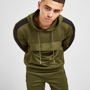 Sudadera con capucha para hombre OEMCustom con cremallera completa en el bolsillo frontal, cuello alto, para fitness, running y golf. - Product Image 2