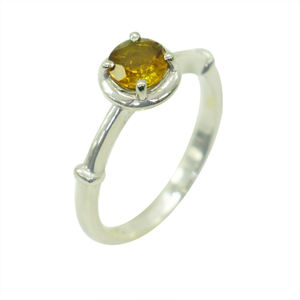 Natural Citrine Gemstone Solitaire <b>Ring</b> 925 Sterling <b>Silver</b> Band Hot Selling Jewelry for Girls Women Engagement Wedding Gift - Product Image 1