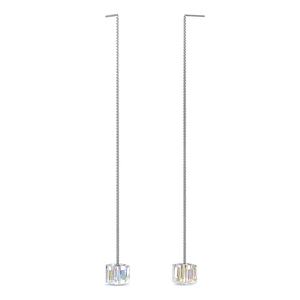 Pendientes de cubo adornados con cristales de Swarovski Plata de Ley 925 Daisini Pendientes colgantes de cadena larga Arco IRIS - Product Image 1