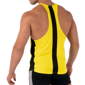 Couleur jaune respirant course surdimensionné débardeurs entraînement coton Slim Fit goutte bras Stringer gilet hommes débardeur - Product Image 2